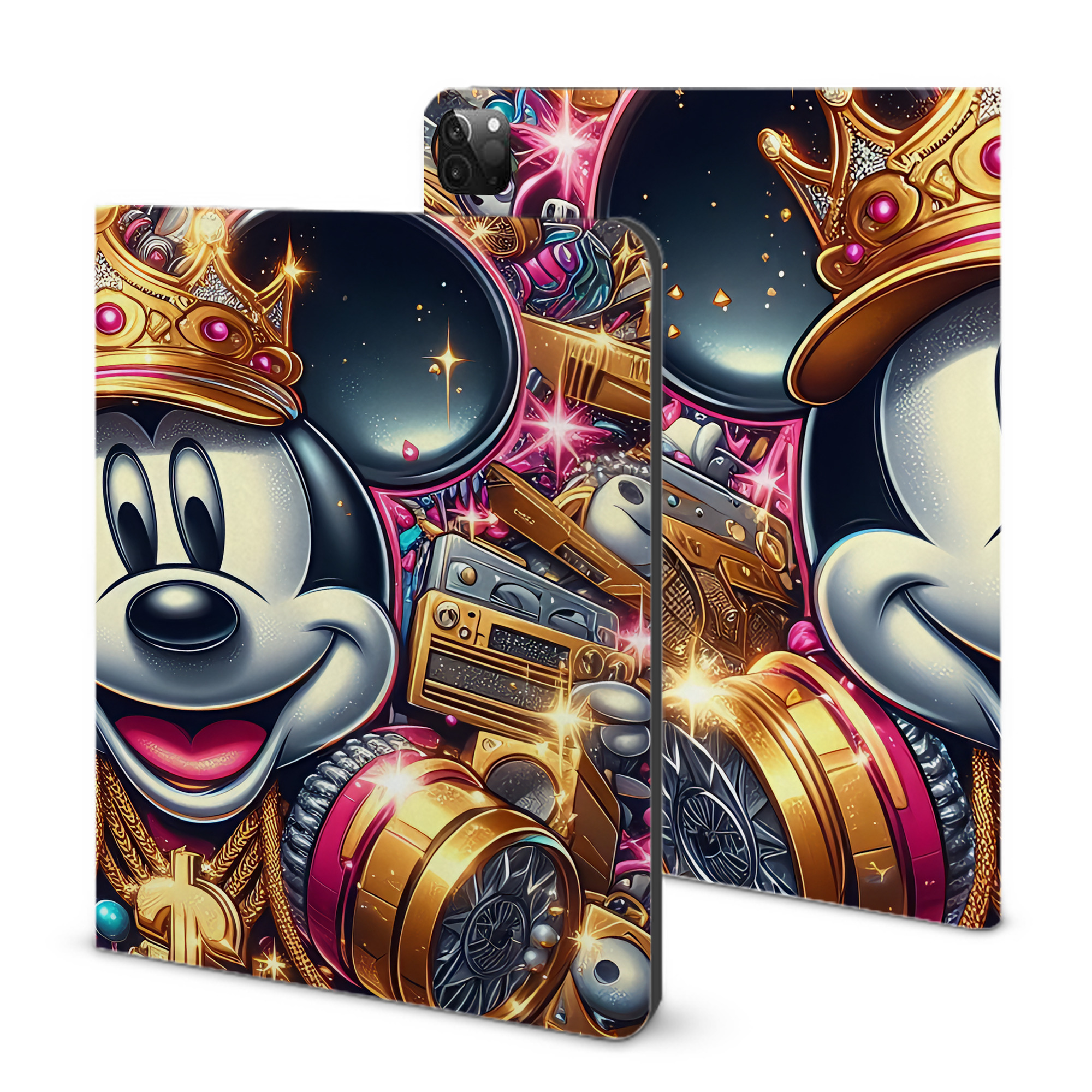（画像用） ミッキーマウス Mickey Mouse IPadケース ペンホルダー付き ブックスタイルデザイン